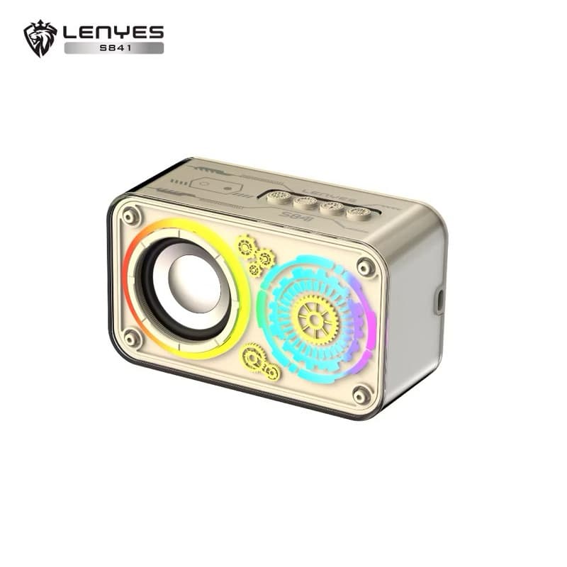 LENYES S841 10W Mini Transparan Wireless Speaker Bluetooth 5.3 Transparant RGB LED Light TWS Portable
