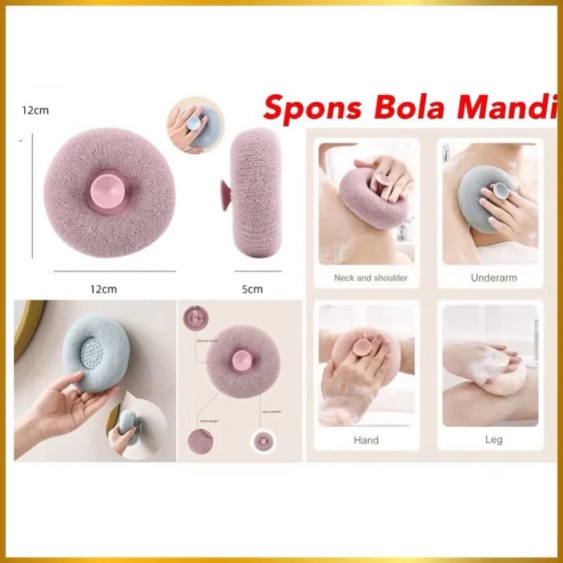 Spons Bola Mandi Pembersih Badan Daki Spons Bola Jaring Mandi Body Scrub