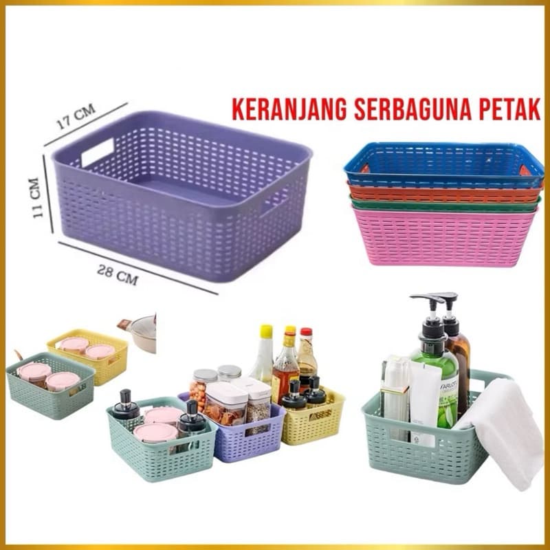 Keranjang Serbaguna Petak Plastik Kotak Tempat Penyimpanan Serbaguna Storage Box Organizer