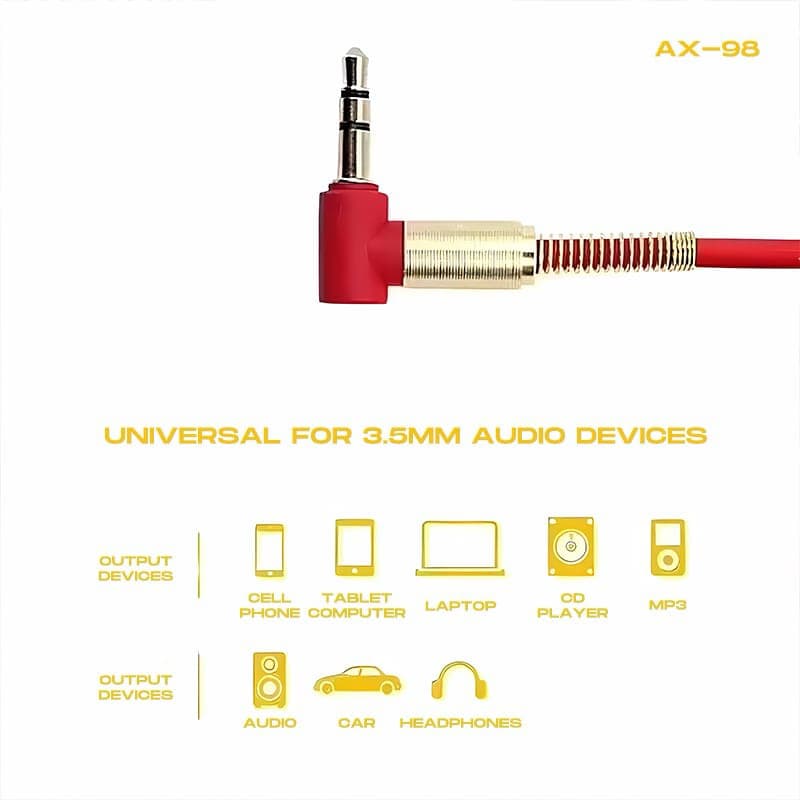 Kabel Aux LENYES AX98 Colokan Aux Jack To Jack L 3.5mm Audio