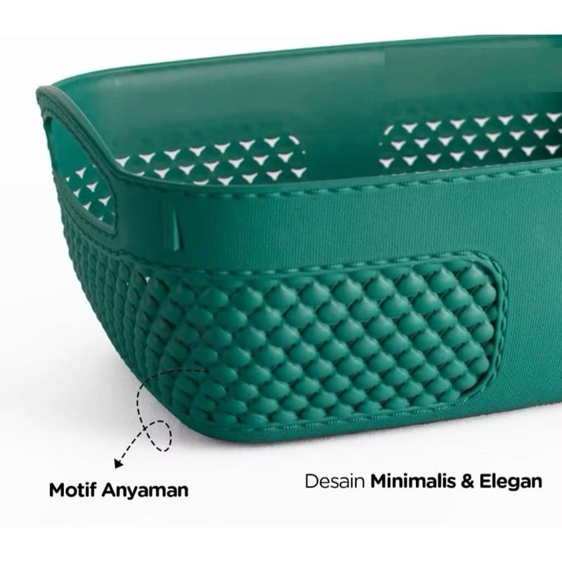 Keranjang Anyam Plastik Tempat Penyimpanan Serbaguna Storage Box Organizer