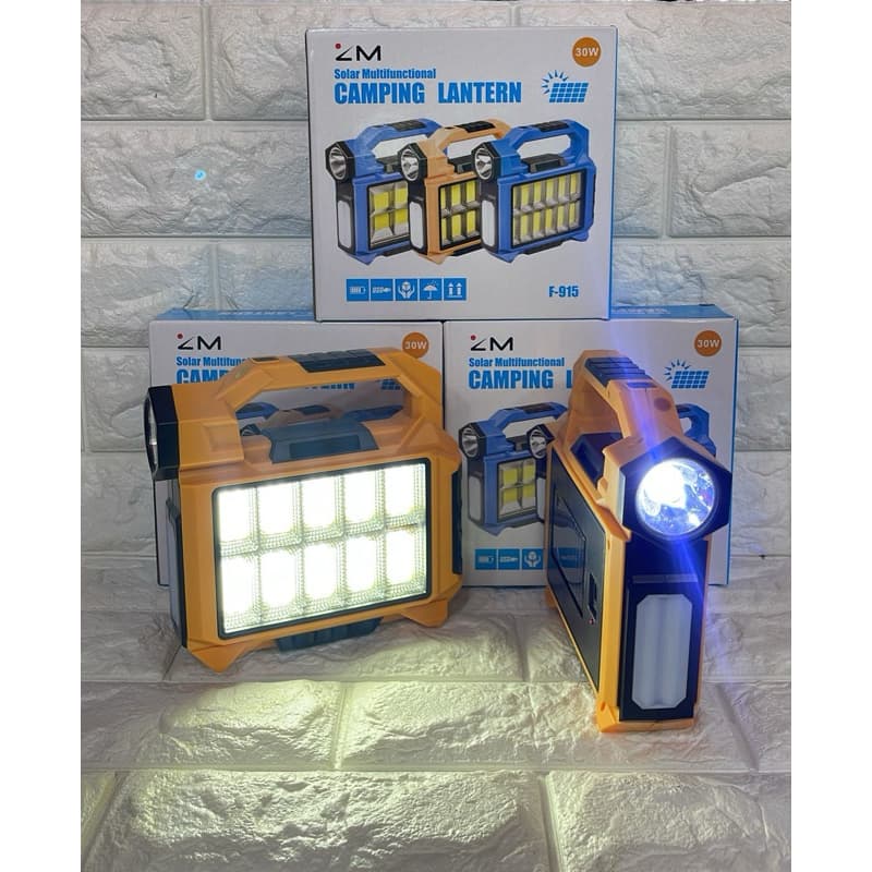 Solar Lampu Emergency Lampu Camping F-915 LED FloodLampu Tembak Sorot 3 Modes Working Wall Lampu SOS Warning Lampu Outdoor Camping