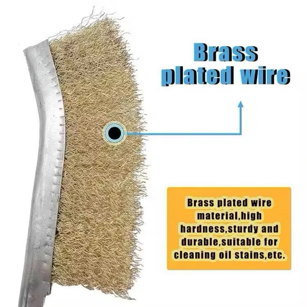 Sikat Baja Kawat Lengkungan Kuningan Anti Karat Steel Wire Hand Brush Serbaguna