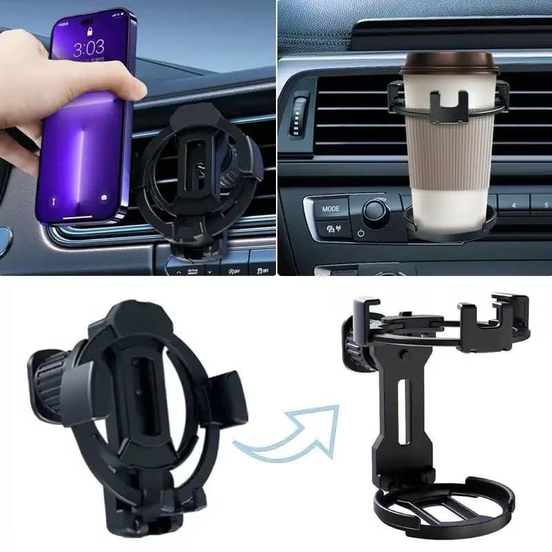 Holder Hp Mobil Ac 2in1 HD-71 Phone Cup Holder Universal Multifungsi