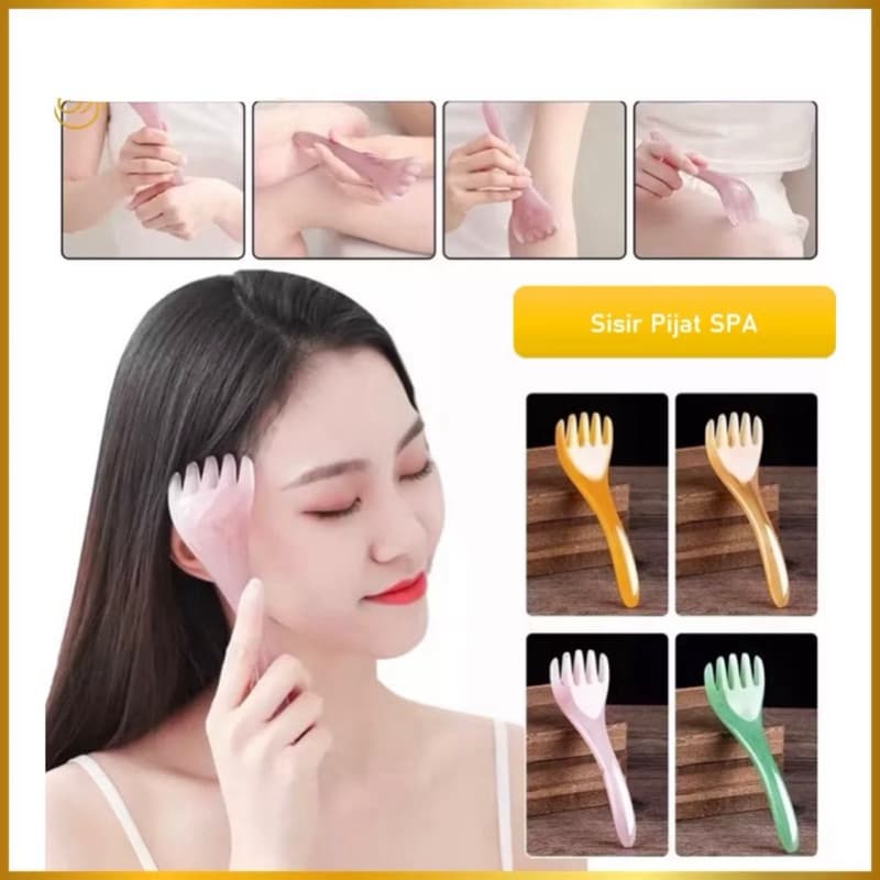 Sisir Pijat Kepala 5 Cakar Alat Sisir Gagang SPA Pijat Kepala Serbaguna