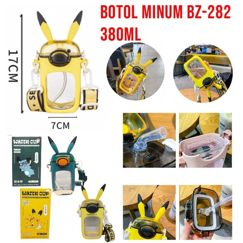 Botol Minum Anak Pokemon BZ-282 Botol Minum 380ML Karakter Pokemon Free Stiker