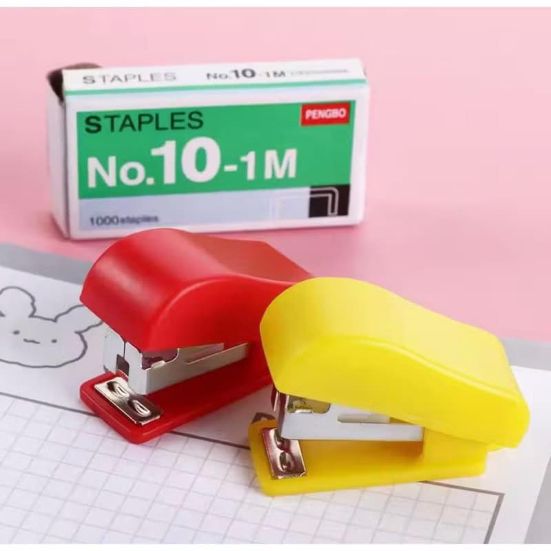 Staples Mini Stapler Kecil Unik Lucu Perlengkapan Alat Kerja Kantor Serbaguna