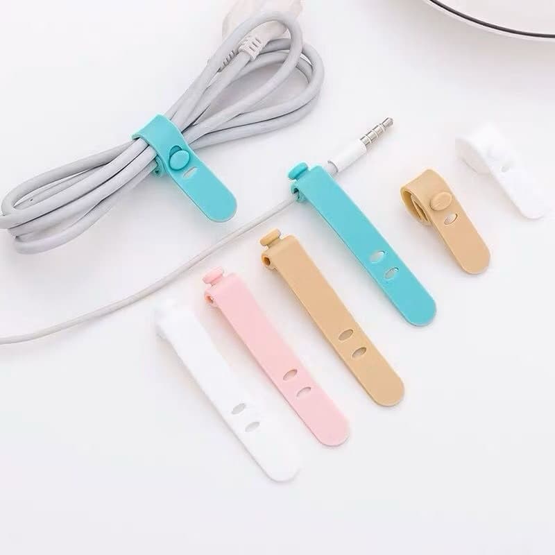 Pengikat Kabel Silicone Cord Cable Penggulung Kabel Charger Headset Clip Cable