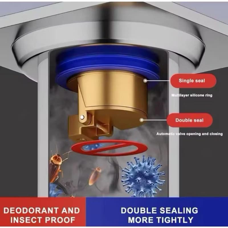 Katup Penutup Saluran Air Bahan Tembaga Saluran Air Floor Drain Kamar Mandi Anti Bau