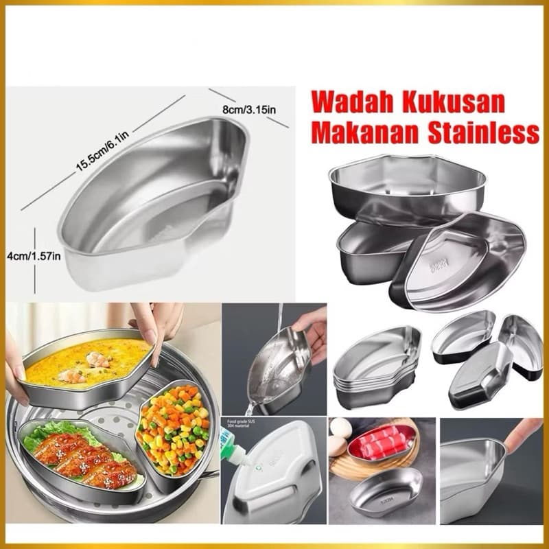 Wadah Kukusan Makanan Stainless Steel Wadah Kukus Bentuk Kipas Serbaguna