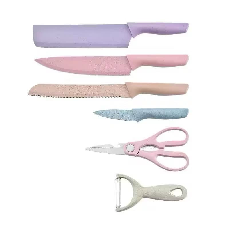 Pisau dapur set 6in1 stainless knife anti lengket isi 6pcs / Peralatan masak pisau