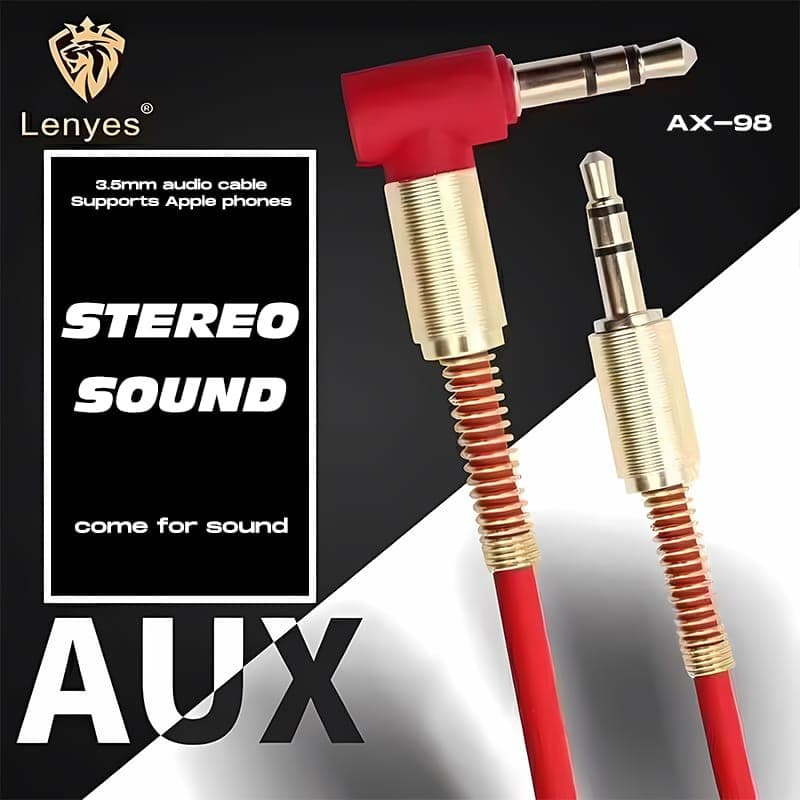 Kabel Aux LENYES AX98 Colokan Aux Jack To Jack L 3.5mm Audio