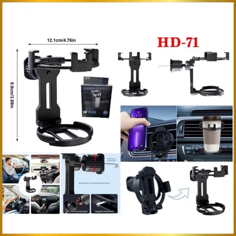 Holder Hp Mobil Ac 2in1 HD-71 Phone Cup Holder Universal Multifungsi