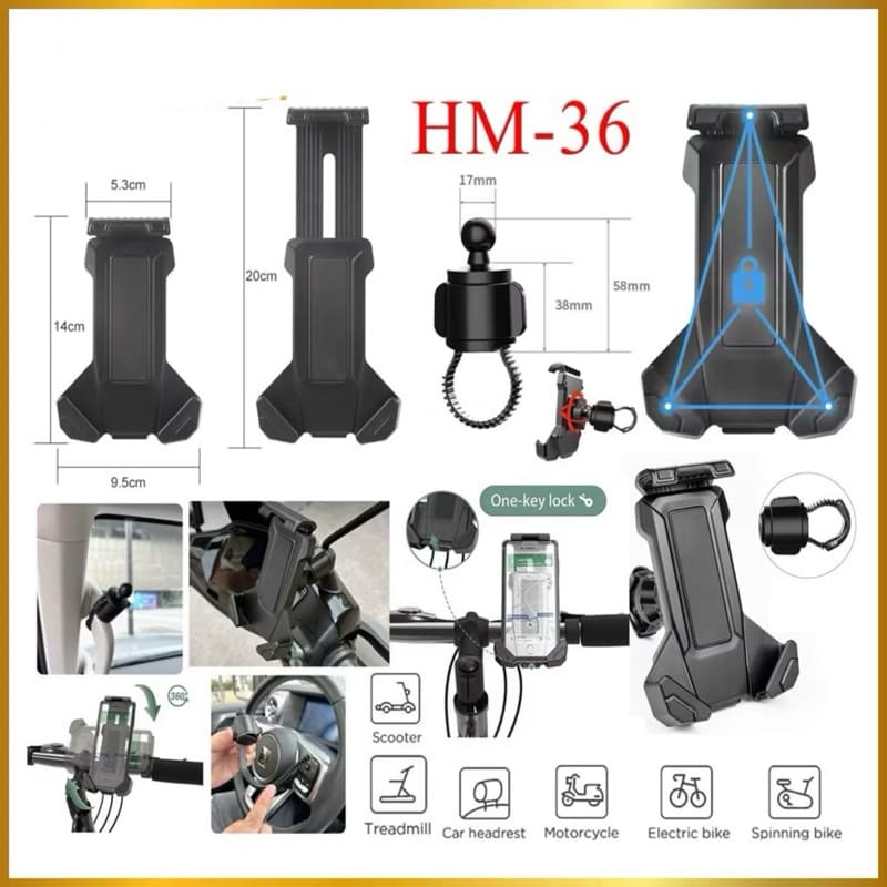 Holder Hp Spion Stang Motor HM-36 Universal Stand Holder Hp Motor Serbaguna