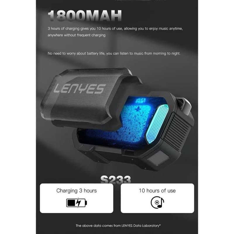 LENYES S233 MagGlow Mini Wireless Speaker Bluetooth 5.3 Magnetic Portable Extra Bass RGB Light DSP Waterproof IPX7 TWS