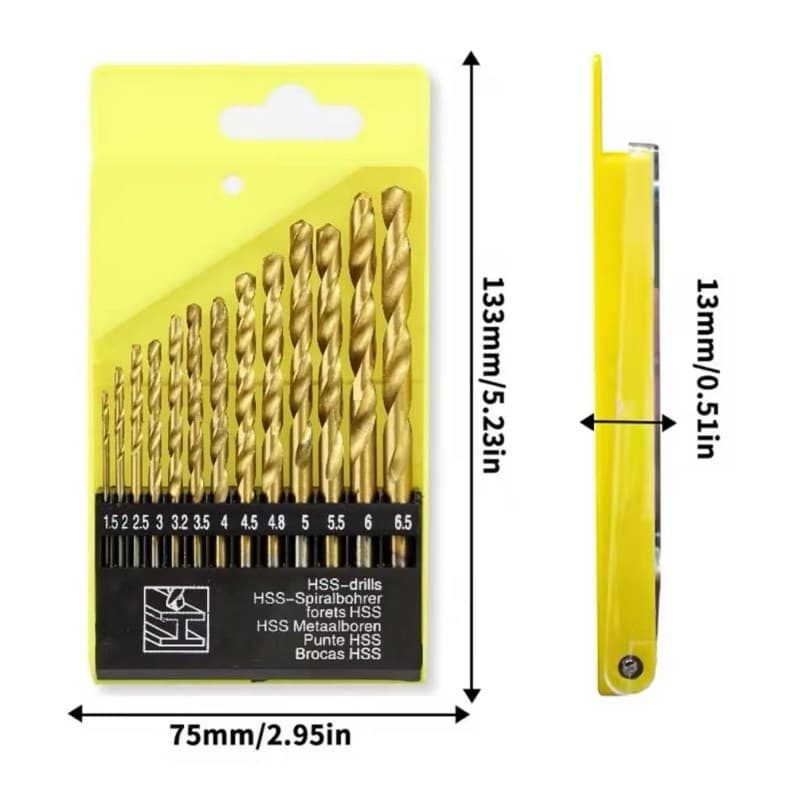 Mata Bor Besi Set 13pcs 1.5mm-6.5mm Mata Bor Kayu Besi Lengkap Multifungsi