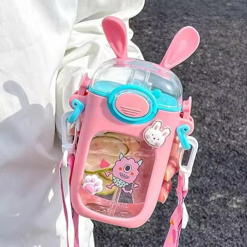 Botol Minum Anak BZ-281 Botol Minum 380ML Karakter Lucu Telinga Free Stiker BPA Free