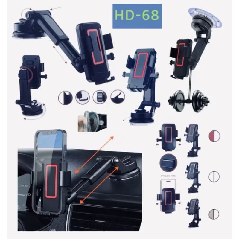 HOLDER MOBIL DASHBOARD HD-68 STAND PHONE DUDUKAN HP UNIVERSAL HD68