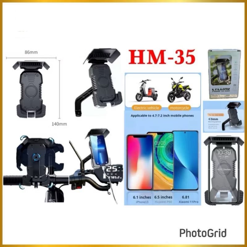Holder Motor Spion HM-35 Phone Stand Holder Sepeda Motor Universal