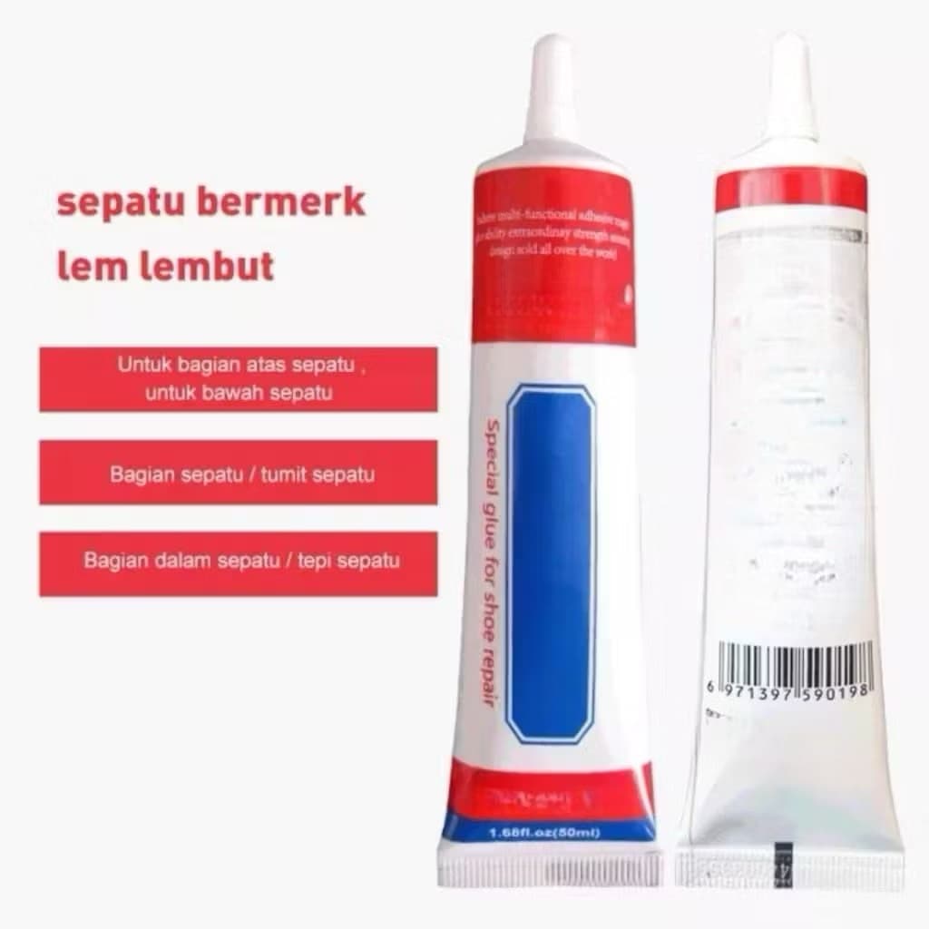 (GROSIRAN) Lem Sepatu 60ml Cairan Super Kuat Lem Perekat Sepatu Penambal Sol Sepatu Transparan