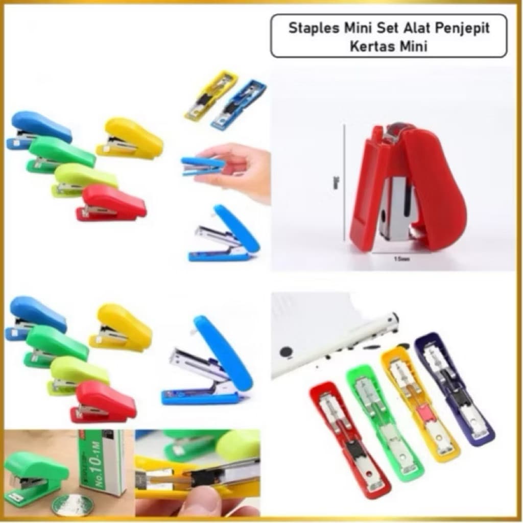 (GROSIRAN) Staples Mini Stapler Kecil Unik Lucu Perlengkapan Alat Kerja Kantor Serbaguna