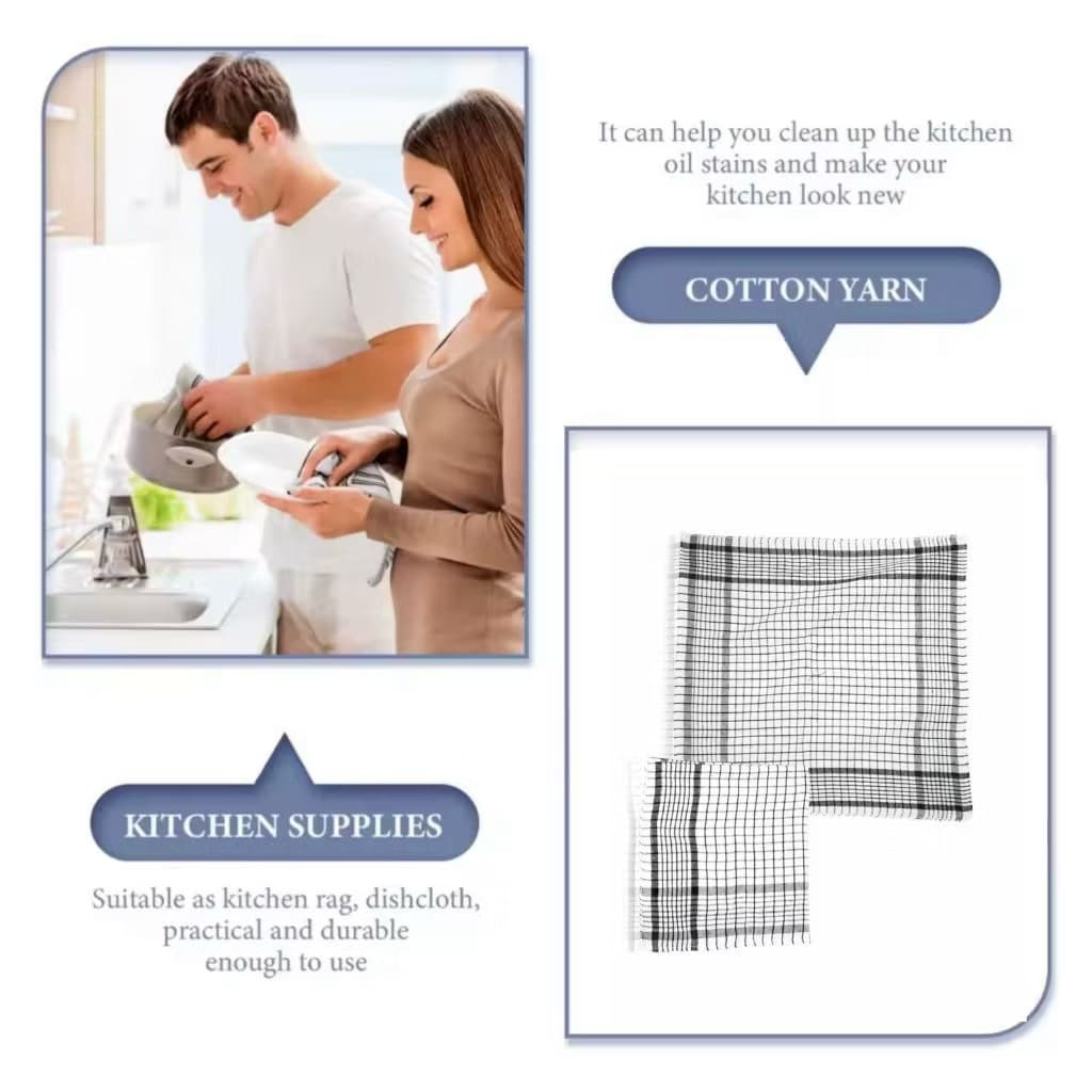Kain Lap Dapur Topo Serbet Kain Lap Dapur Meja Piring Bentuk Kotak Lap Tangan Serbaguna