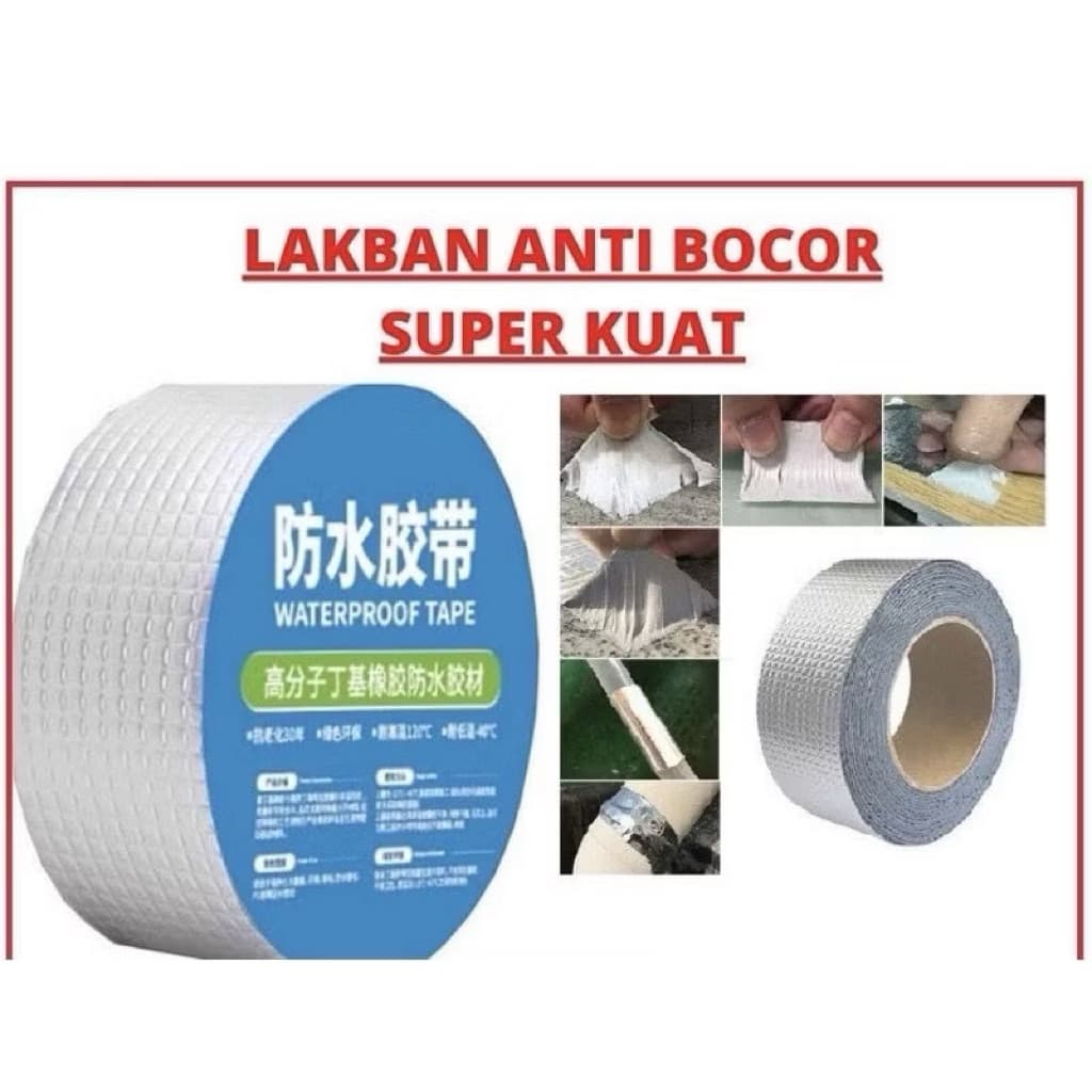 (GROSIRAN) Lakban Anti Bocor Aluminium Foil Waterproof Lem Tahan Panas Super Lengket