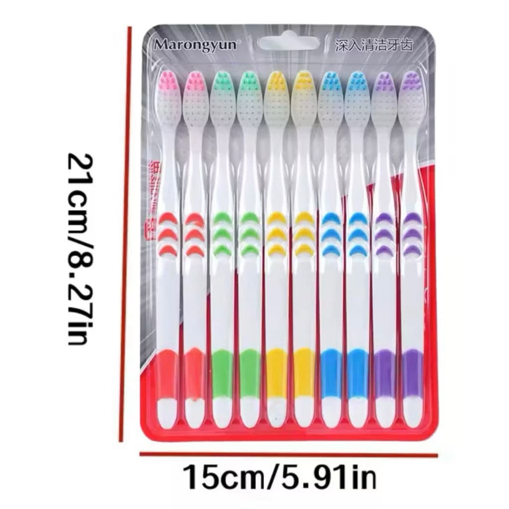 Sikat Gigi Putih Dewasa Sikat Gigi Bulu Halus Lembut Isi 10pcs Travel Toothbrush