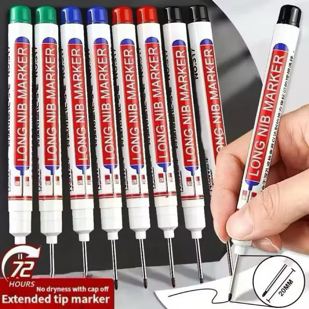 (GROSIRAN 5) Spidol Pertukangan Nib Marker Alat Tulis Penanda Spidol Long Nib Head Marker Serbaguna