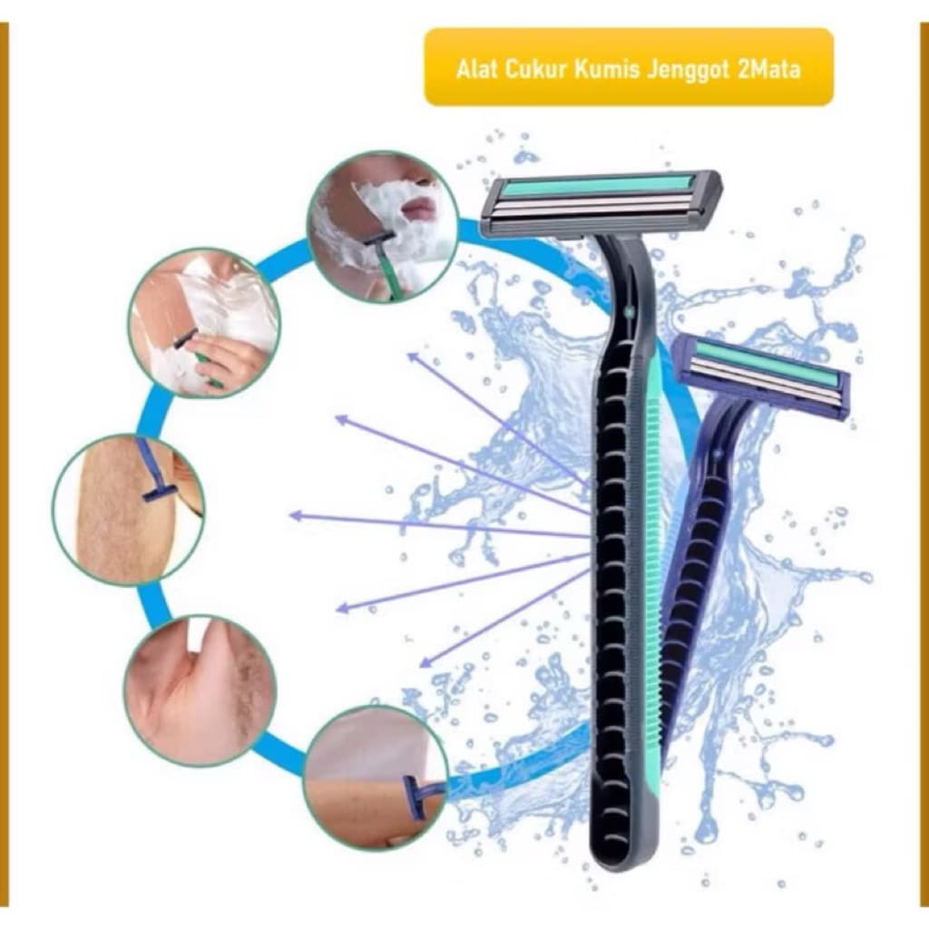 (GROSIRAN) Alat Cukur Jenggot 2 Mata Pisau Alat Pencukur Kumis