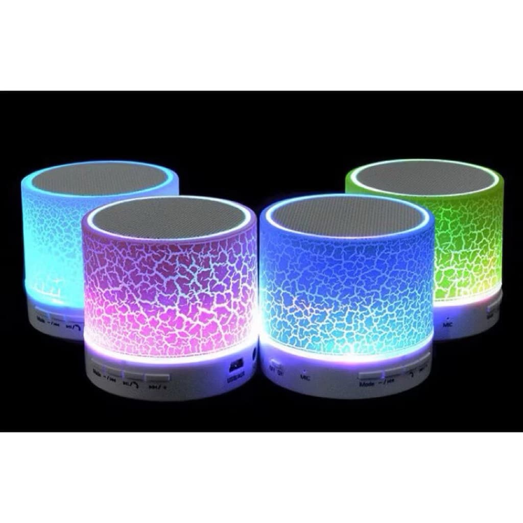 (GROSIRAN) Speaker Bluetooth S10 Mini LED Motif Retak Super Bass Speaker Mini Bluetooth Portable