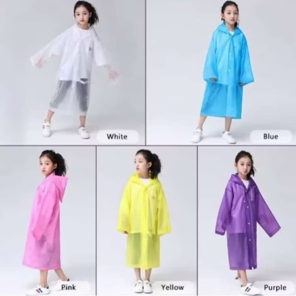 (GROSIRAN) Jas Hujan Tebal Model Poncho Waterproof Bahan EVA Jas Hujan Semi Transparan Anti Air