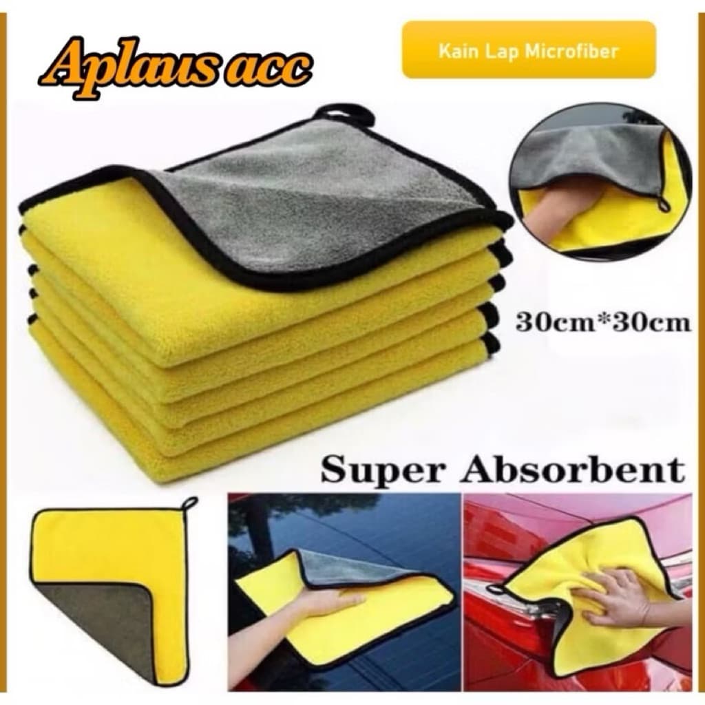 (GROSIRAN) Kain Lap Microfiber Serbaguna Kain Lap Mobil Motor 2 Sisi Multifungsi