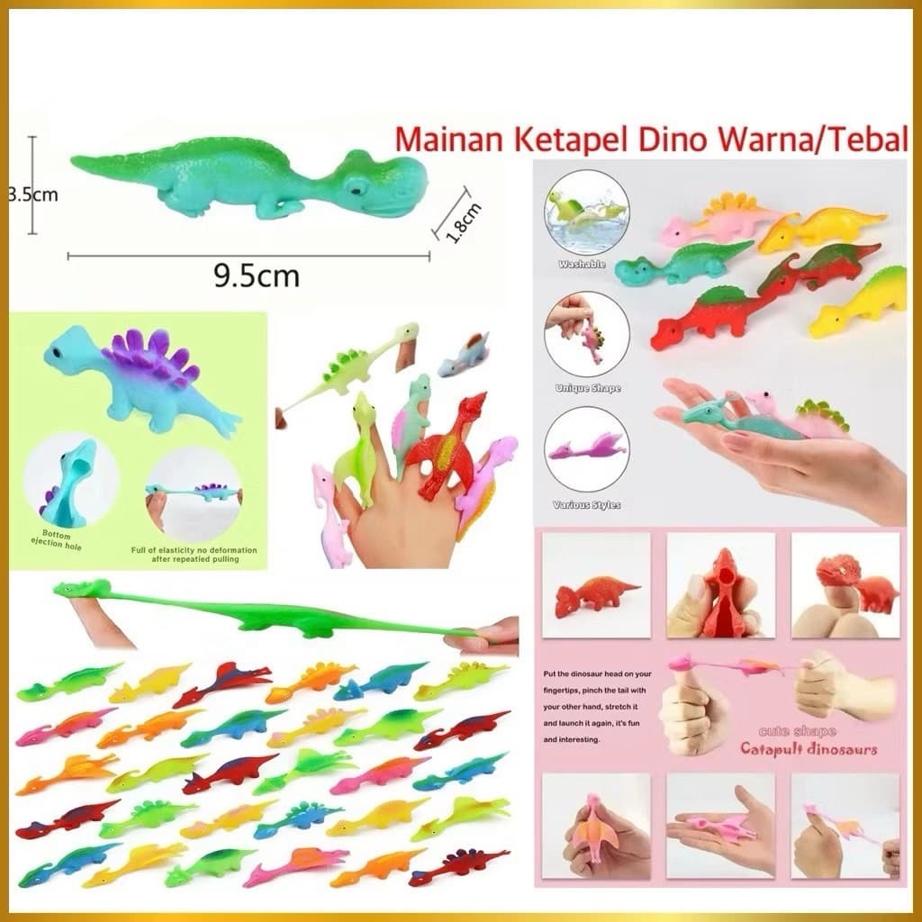 (GROSIRAN) Mainan Ketapel Anak Dino Polos Mainan Tembak Ketapel Dinosaurus Tempel Dinding Lucu Finger Toy Sticky