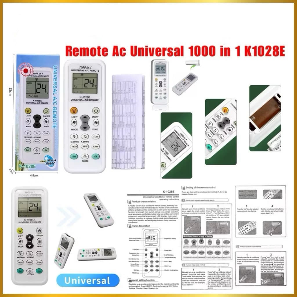 Remote AC Universal 1000 in 1 K1028E Remot Ac Multi Untuk Semua Tipe AC Multifungsi