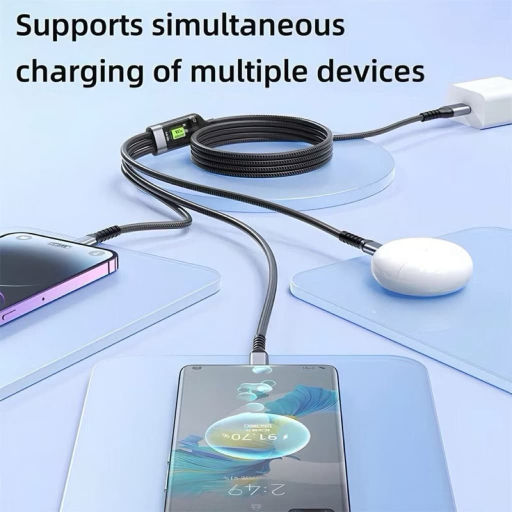(GROSIRAN) Kabel Data Charger 3 in 1 Fast Charging 100W JK-07 USB Micro Type C Lightning Cable 3in1 Best Quality