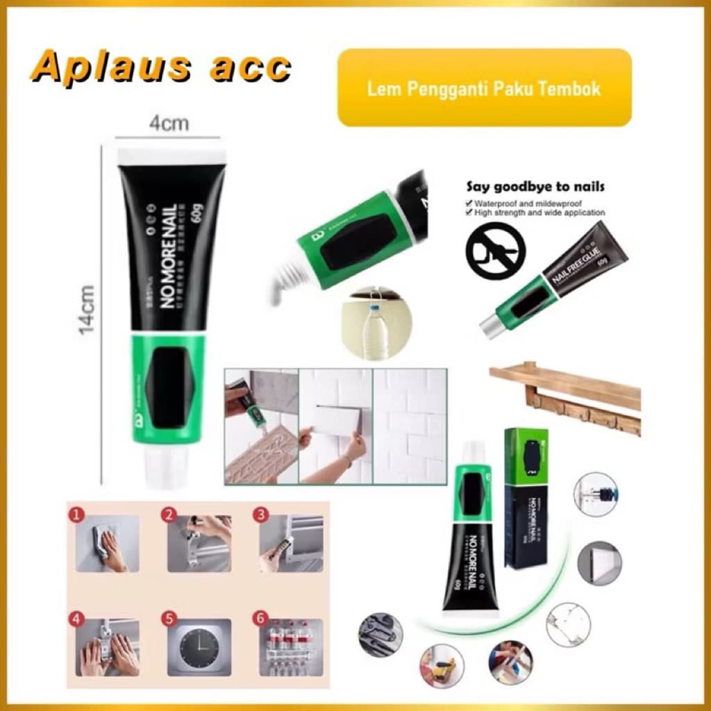 (GROSIRAN) Lem Pengganti Paku Tembok Kuat Adhesive Glue 60g Lem Perekat Kuat Serbaguna