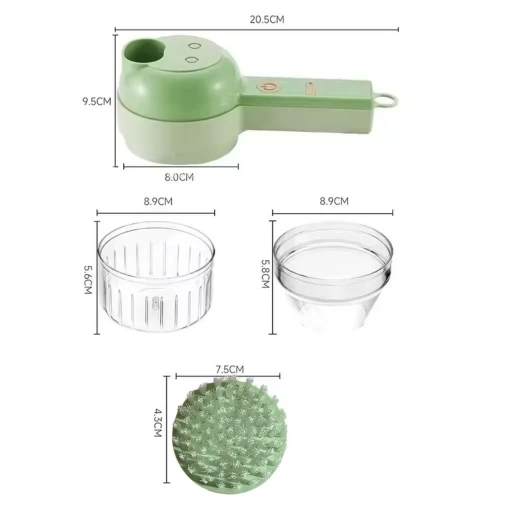 Food Chopper 6in1 Blender Grinder Elektrik Penggiling Bumbu Pemotong Sayur Mini Portable Serbaguna