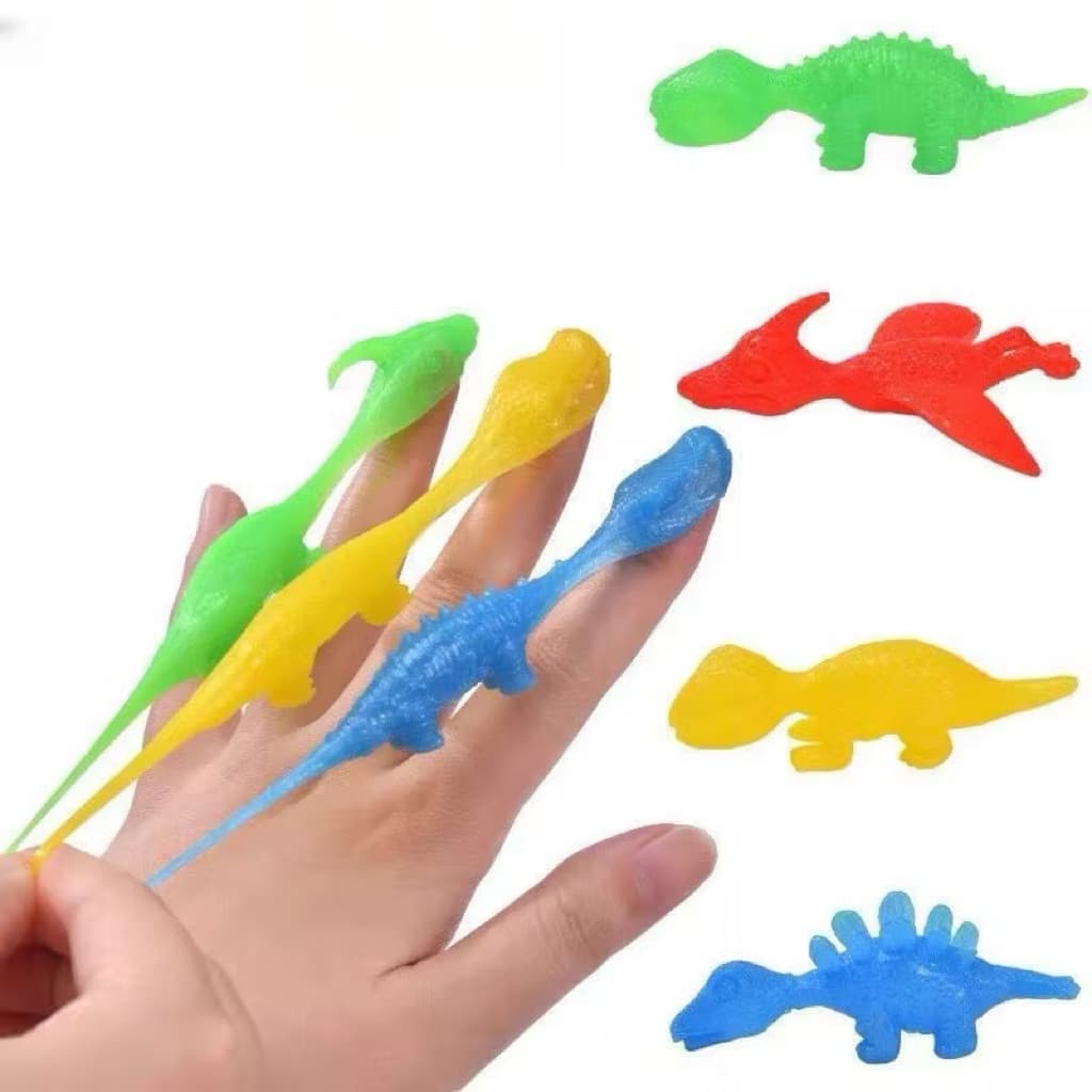 (GROSIRAN) Mainan Ketapel Anak Dino Polos Mainan Tembak Ketapel Dinosaurus Tempel Dinding Lucu Finger Toy Sticky
