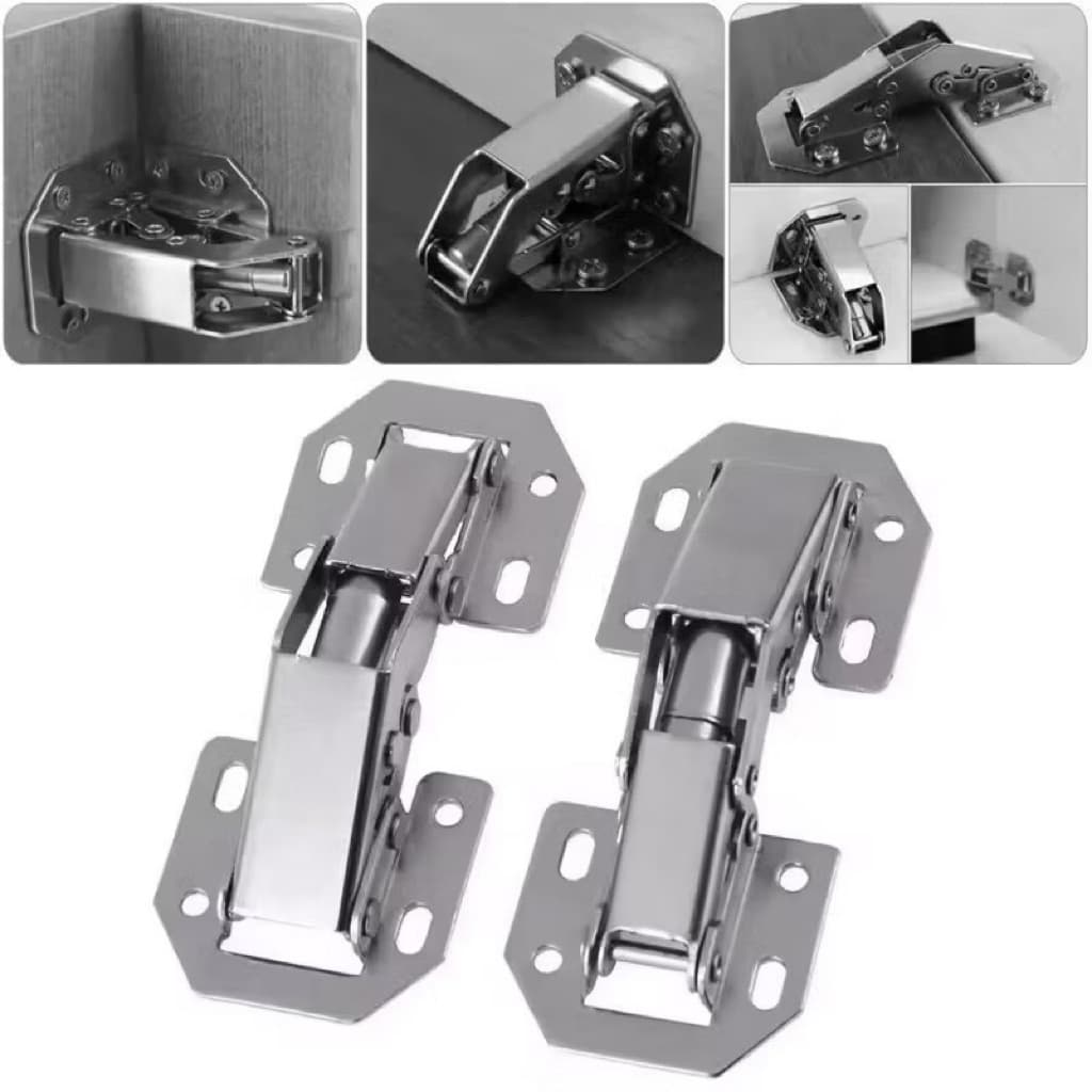 (GROSIRAN) Engsel Sendok Kodok 3inch Stainless Steel 90 Degree Opening Engsel Pintu Tanpa Bobok Serbaguna