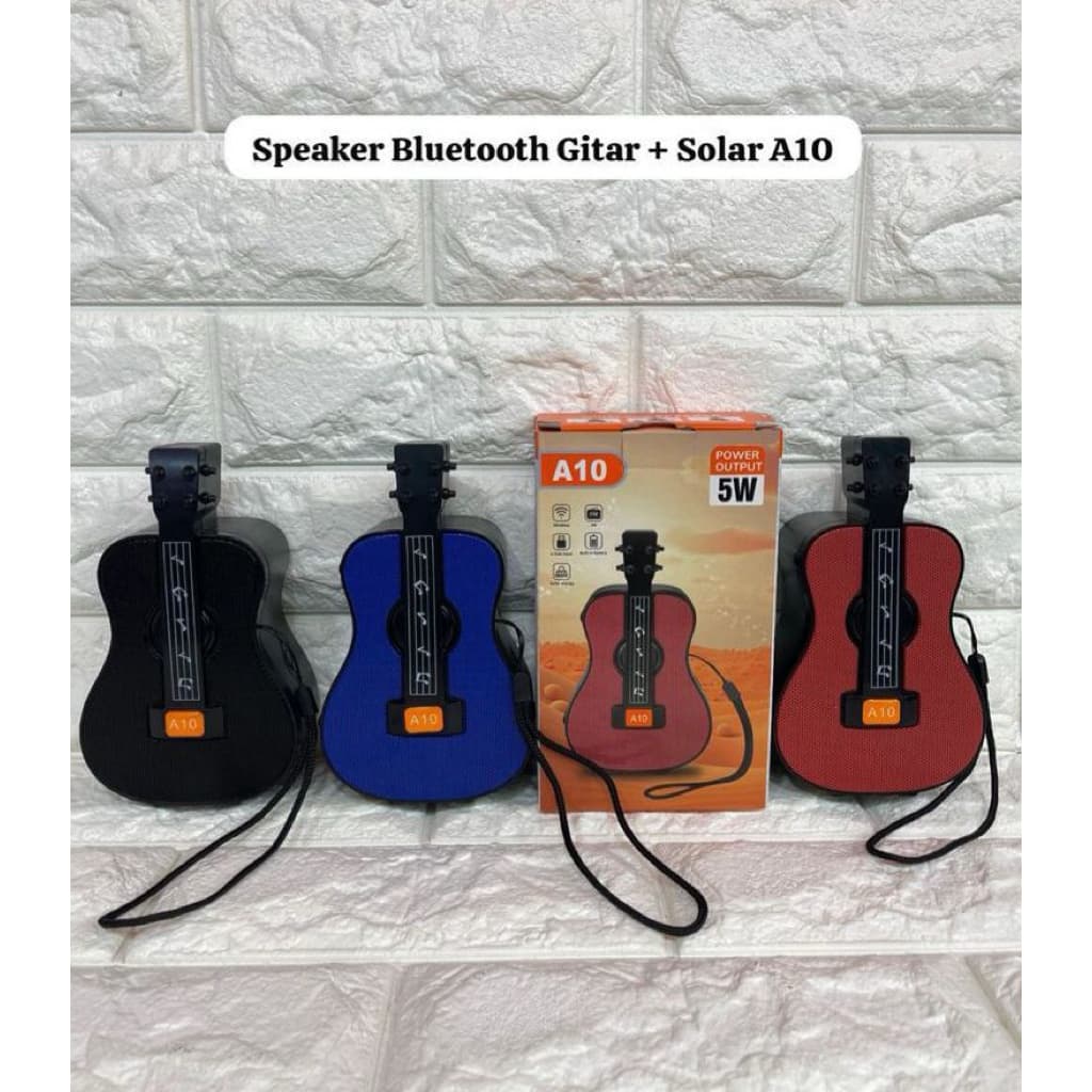 Speaker Bluetooth Gitar Solar A10 Bisa Charge HP Wireless Speker Music Box