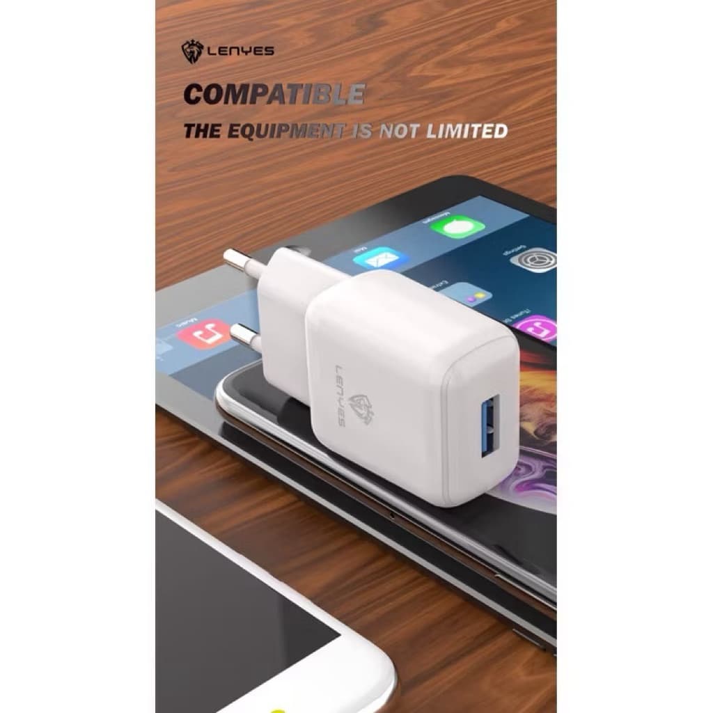 Charger Lenyes LCH-331 Real 2.1A + IC V8 Micro Type C Iphone Casan Bagus
