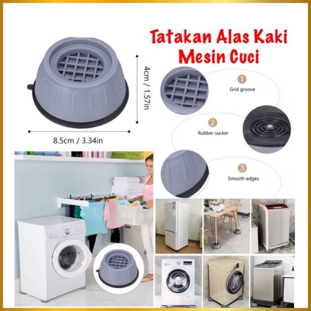 (GROSIRAN) Tatakan Alas Pelindung Mesin Cuci Kulkas Meja Lemari Universal Serbaguna Anti Slip Getar