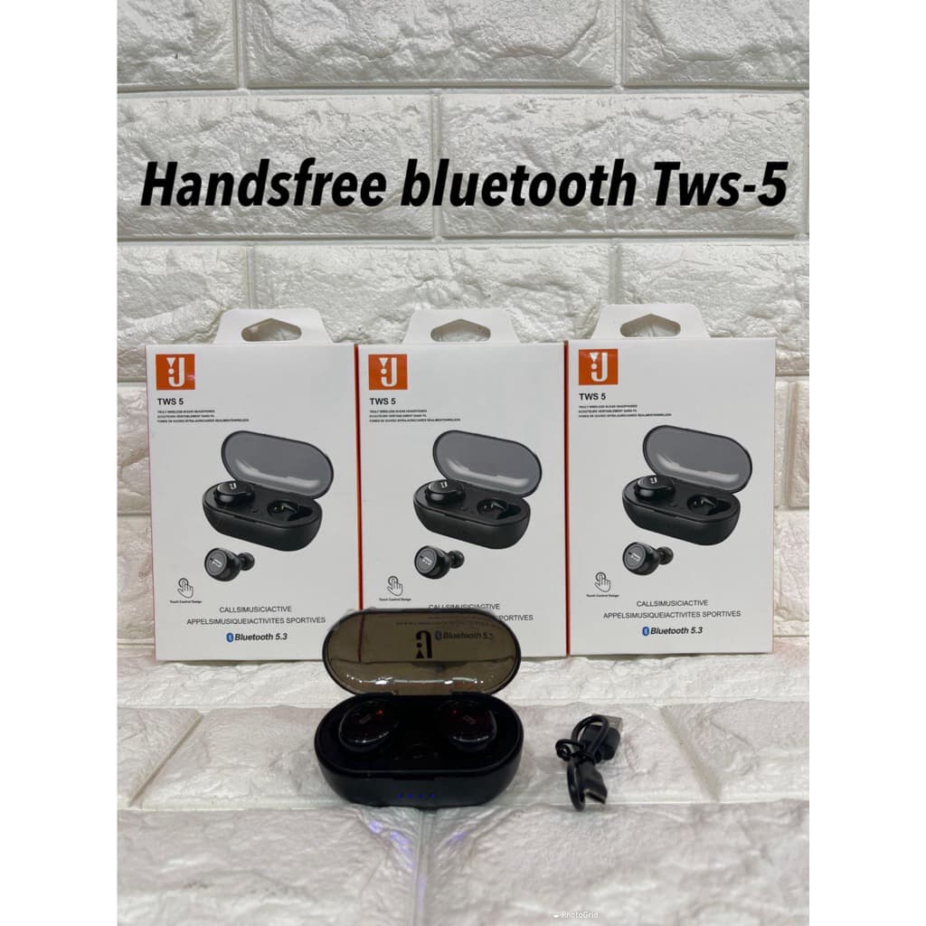 Headset Bluetooth TWS-5 J Hifi Wireless Earphone LED Display Smart Touch