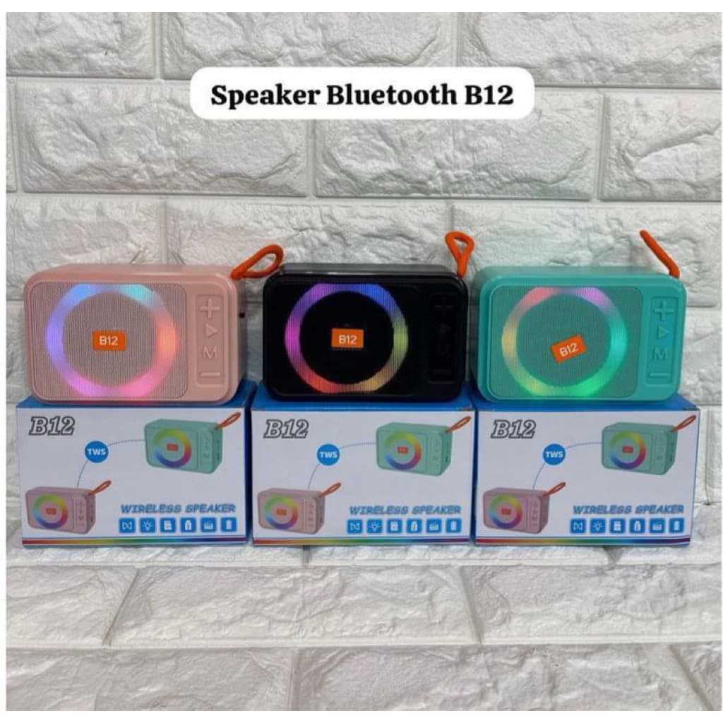 Speaker Bluetooth B12 Lampu LED RGB Wireless Portable Speker Music Box