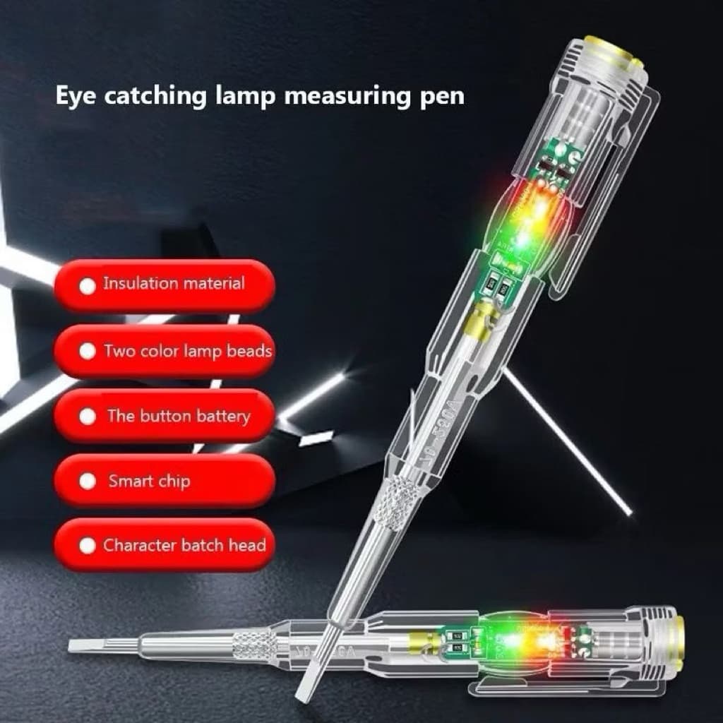(GROSIR) Tespen Dual LED Obeng Tester Listrik With Indicator Test Pen Kabel Listrik
