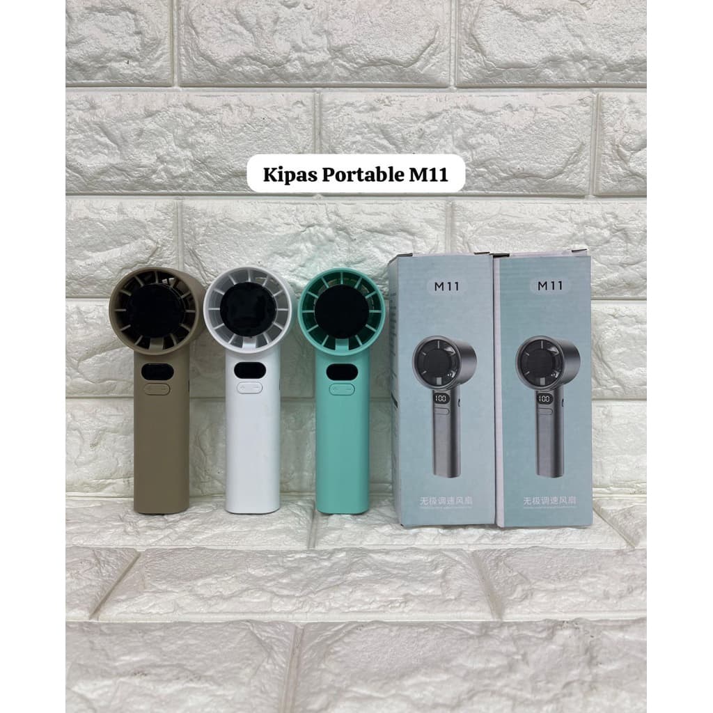 (GROSIRAN) Kipas Angin Mini Traveling turbo M11 LED Portable Type C Rechargeable Genggam Viral