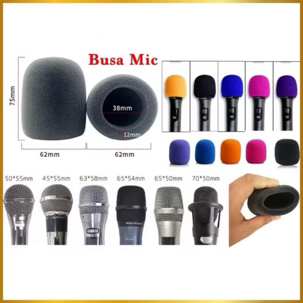 (GROSIRAN) Busa Microphone Karaoke Caver Sarung Busa Mic Pelindung