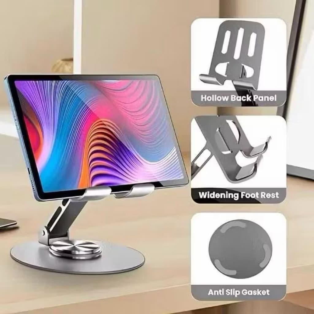 Holder HP Vango VA-09 Full Metal Rotasi 360 Phone Holder Stand Besi Ipad Tablet