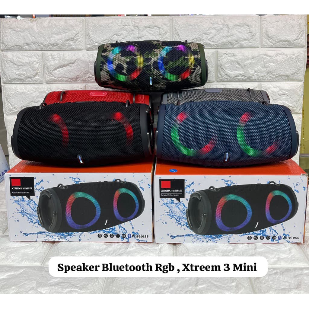 Speaker Bluetooth Super Bass RGB Xtreem 3 Mini Wireless Portable  Speker Blutut Music Box